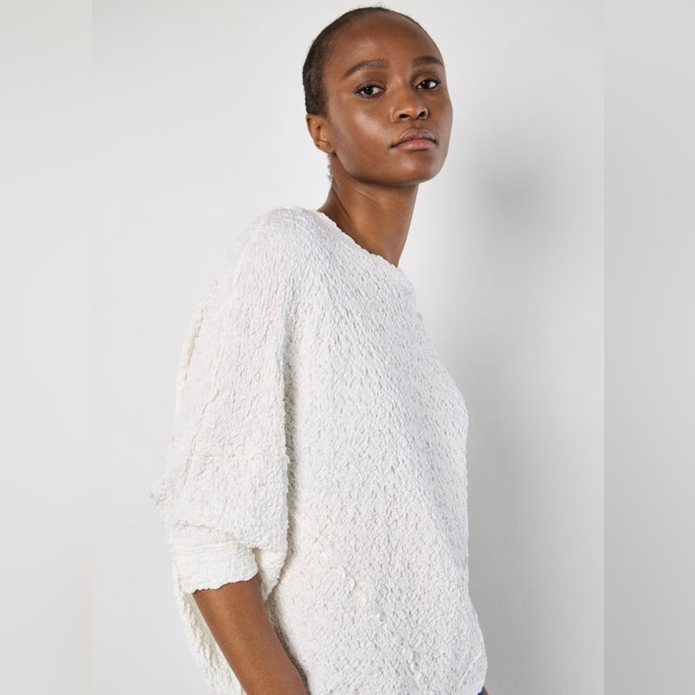APRICOT Cream Textured Fuzzy Sweatshirt, New With Tags